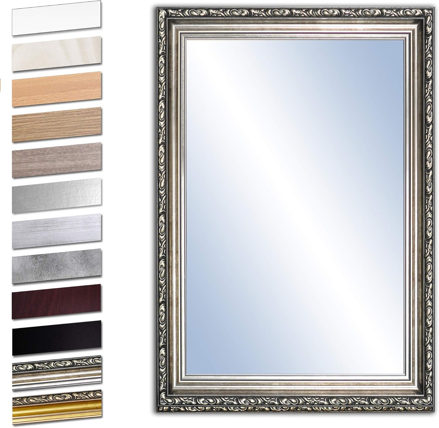 Bilderdepot24 Wandspiegel Buche 80x40cm - Badspiegel Mit Holzrahmen & Echtglas