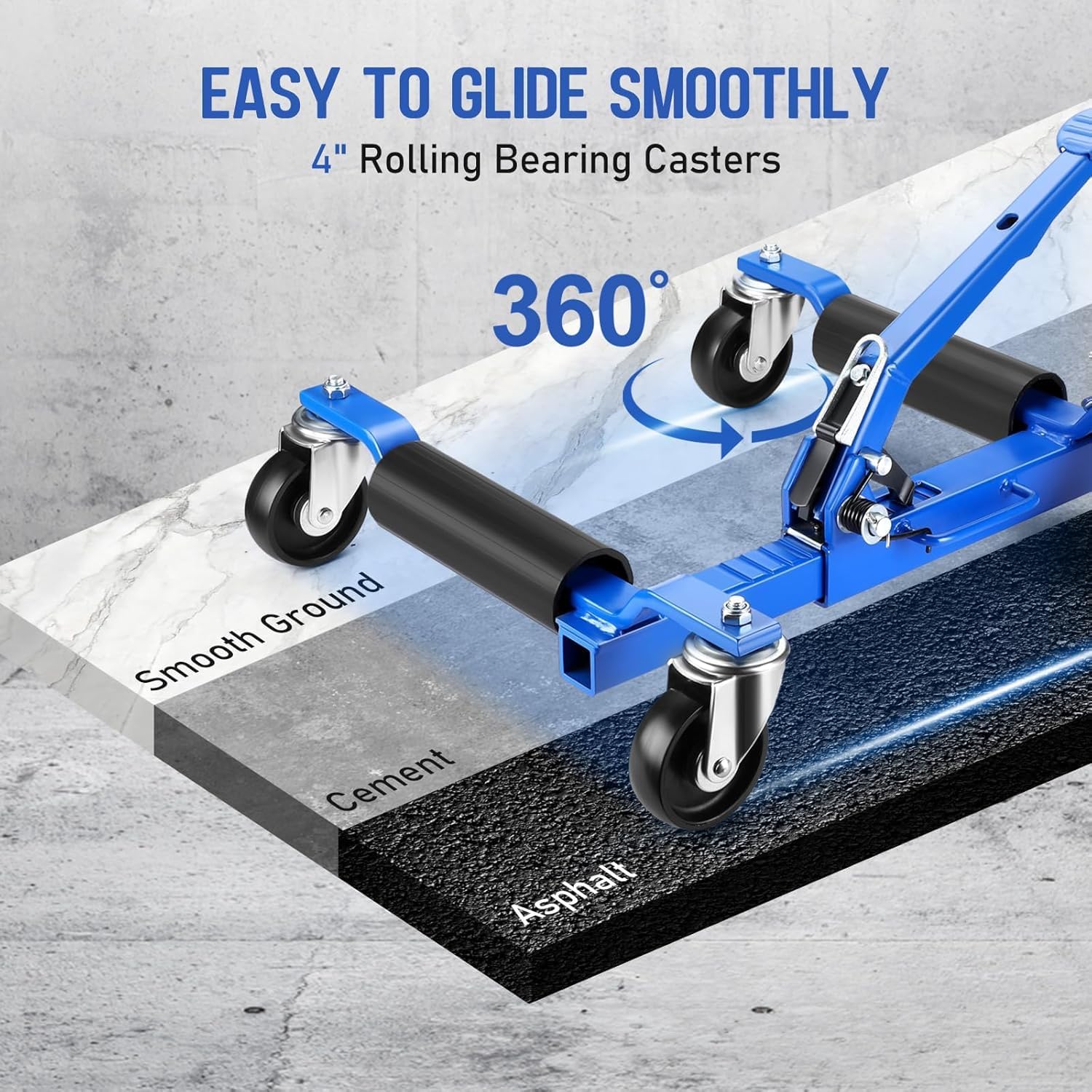 Garvee 2 Pcs Car Wheel Dolly avec Cric De Pneus, Capacité De 680kg Chaque
