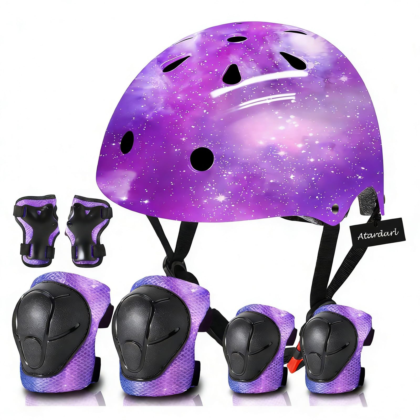 Casque de vélo réglable pour enfant avec genouillères, coudières, protection du poignet - Casque pour enfant de 3 à 5 à 8 à 14 ans - Idéal pour le patinage, le vélo, le skateboard - Pour garçons et