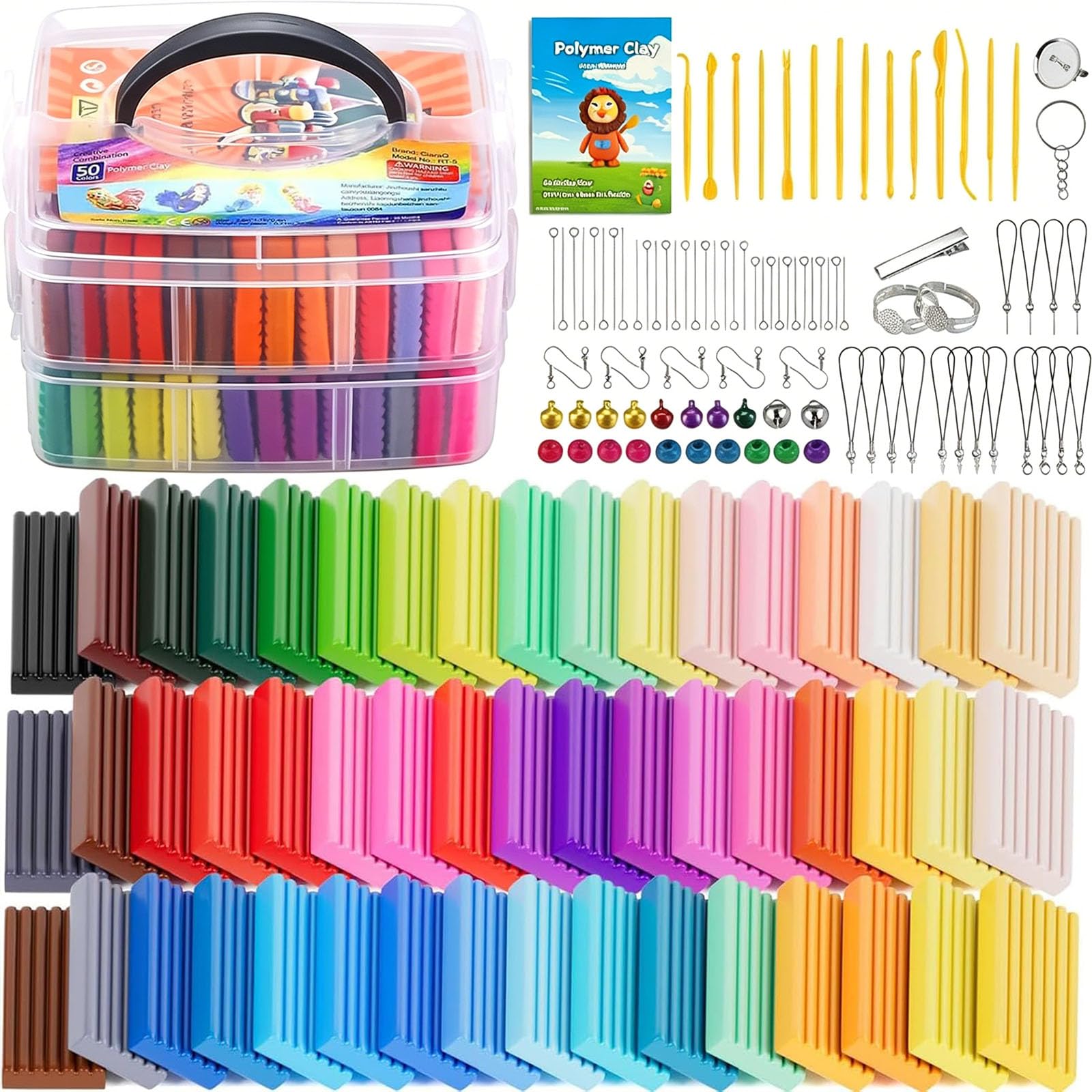 CiaraQ Polymer Clay Starter kit, Oven Bake Modeling Clay with Sculpting Tools, 50 Colors, 2.8 lb-image-35
