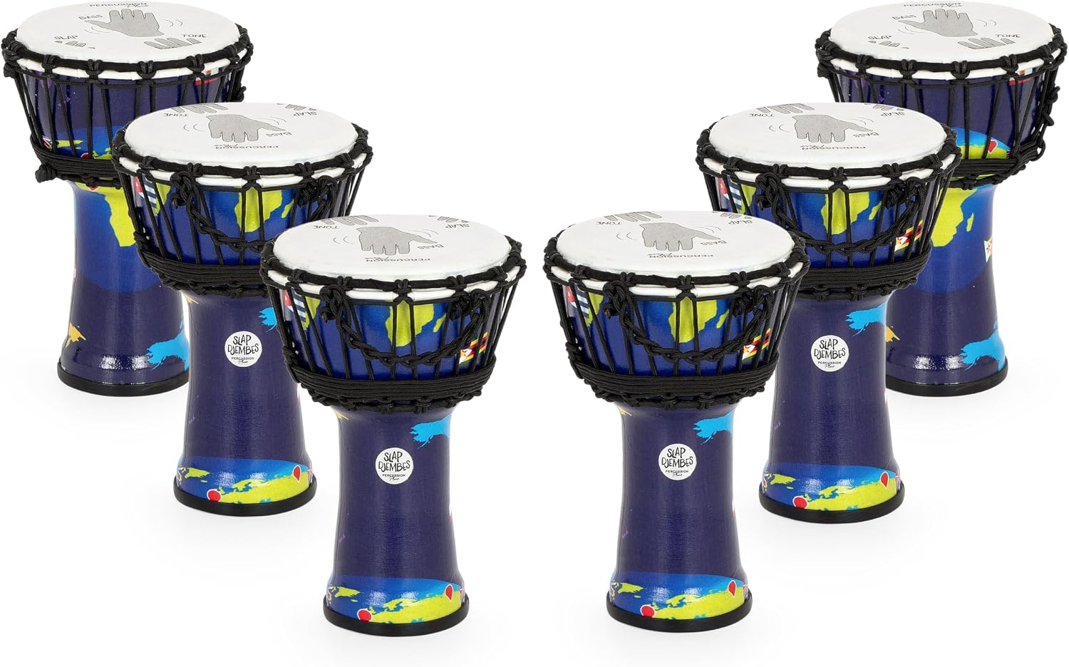 Percussion Plus World Slap Djembe 6 x 7" pack - rope tuned
