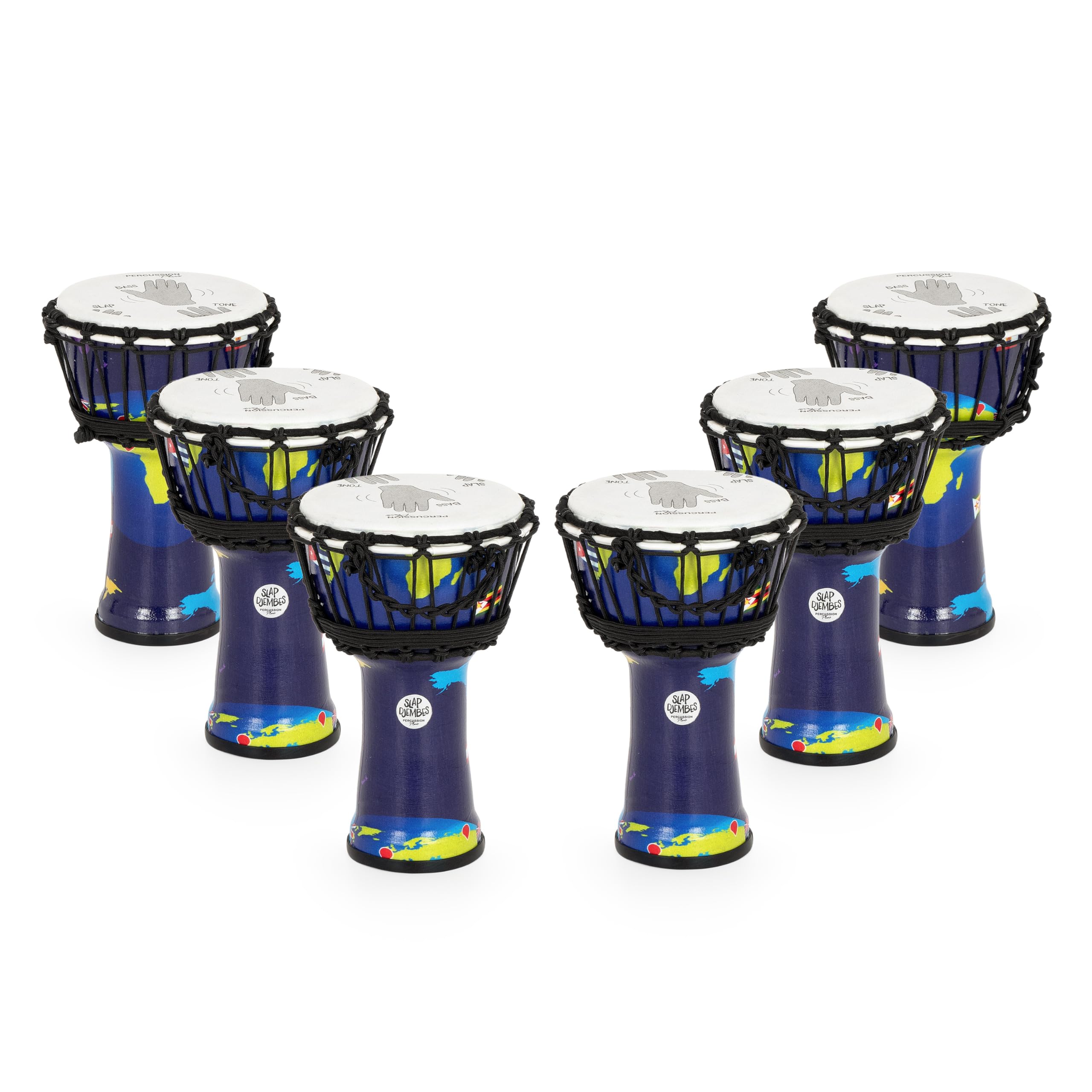 Percussion Plus World Slap Djembe 6 x 7" pack - rope tuned