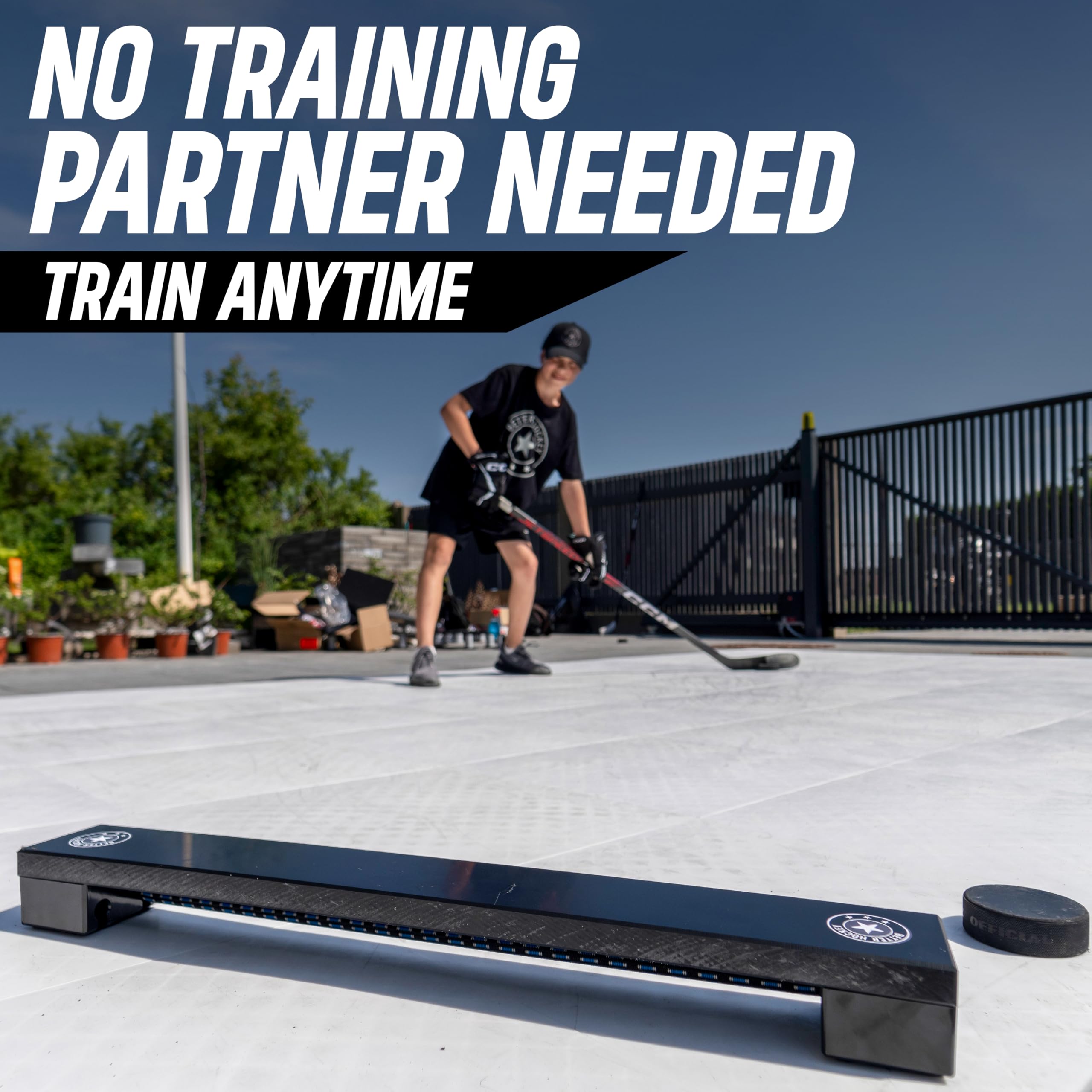 Better Hockey Extreme Hockey Rebounder - Ayuda de entrenamiento deportivo de calidad profesional para pases, disparos y temporizadores - Ranura de paso de 24 pulgadas