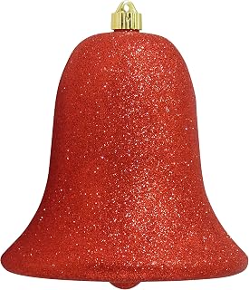 Christmas By Krebs 9" (230mm) Ornament, Commercial Grade Indoor Outdoor Shatterproof Plastic Water Resistant Bell Ornament