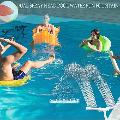 Miniatura 2 de Spray de fuente de cascada para piscina, 2 cabezales, rociador de agua, accesorios de piscina para piscinas sobre el suelo, decoraciones ajustables