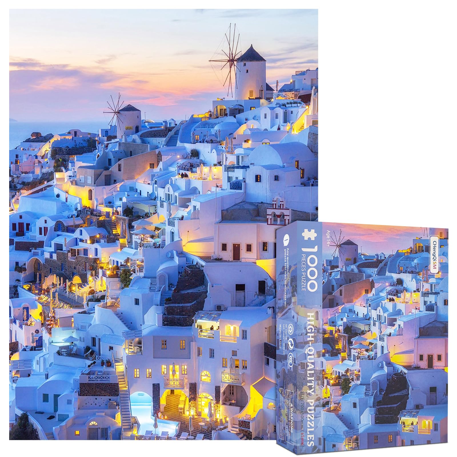 Jigsaw Puzzle 1000 Pieces for Adults Jigsaw Puzzle 1000 Pieces Santorini Jigsaw Puzzle 1000 Pieces City for Adults Jigsaw Puzzle 1000 Pieces City Landscape Santorini — image 1