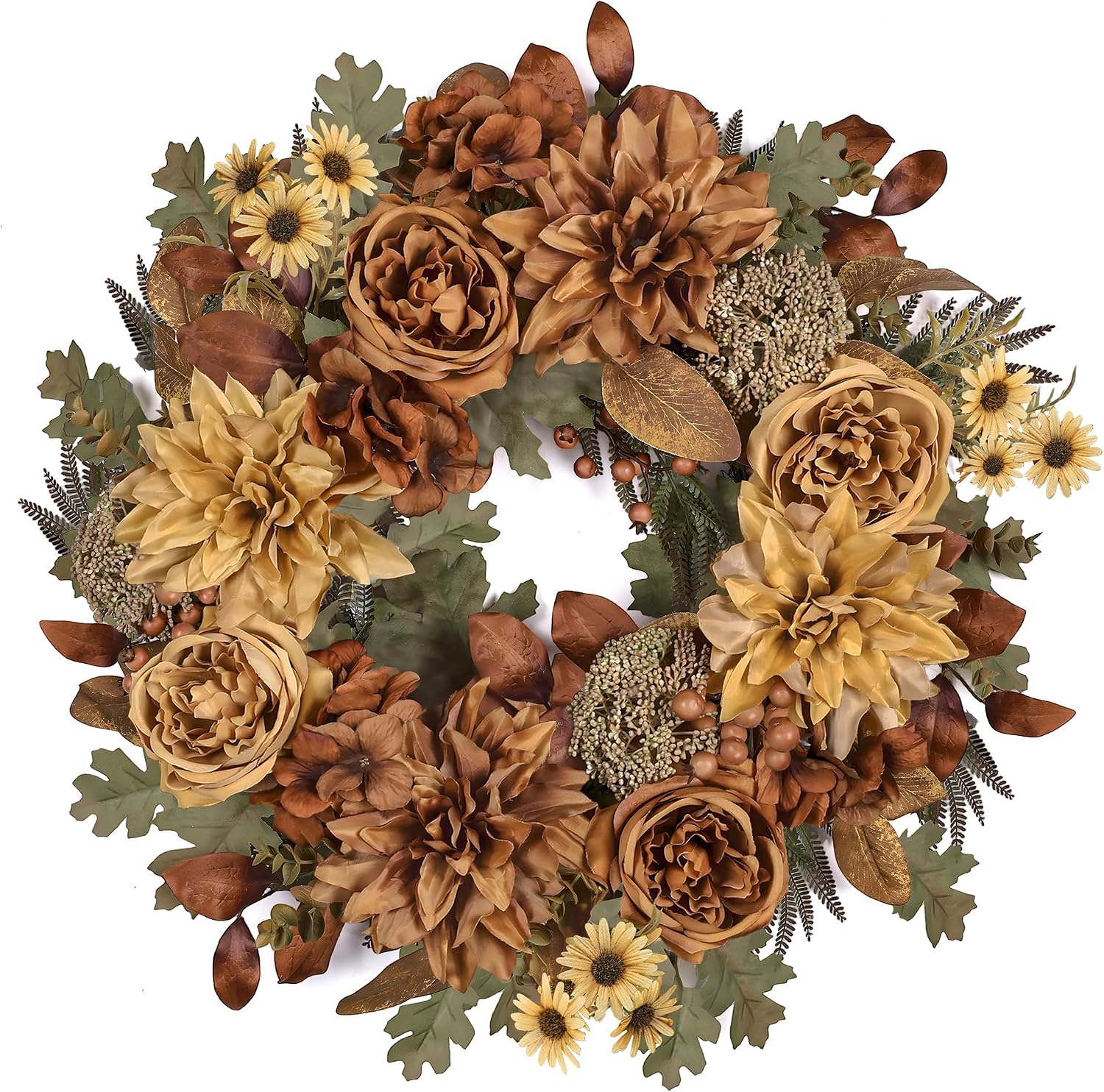 24in Fall Wreaths for Front Door Artificial Autumn Wreath