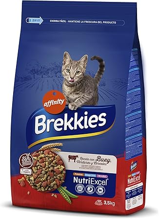 Brekkies Pienso para Gatos con Buey, Verduras y Cereales 3,5kg 3500 g oferta Amazon