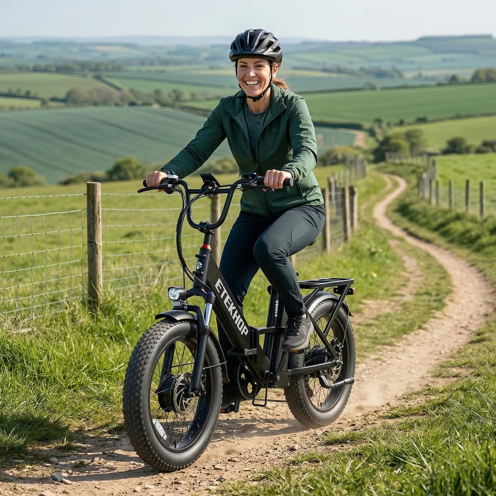 D20PRO Adult Electric Bicycle is Equipped with Single and dual 36V 20A/42.4Ah Removable Batteries, 20 x 3.0 Inch Wide Tires, and Hydraulic Brakes