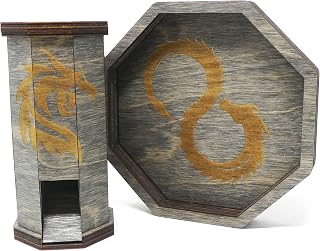 Infinity Dragon Deluxe Dice Tower Set Custom Wood Tabletop Board Games Accessory