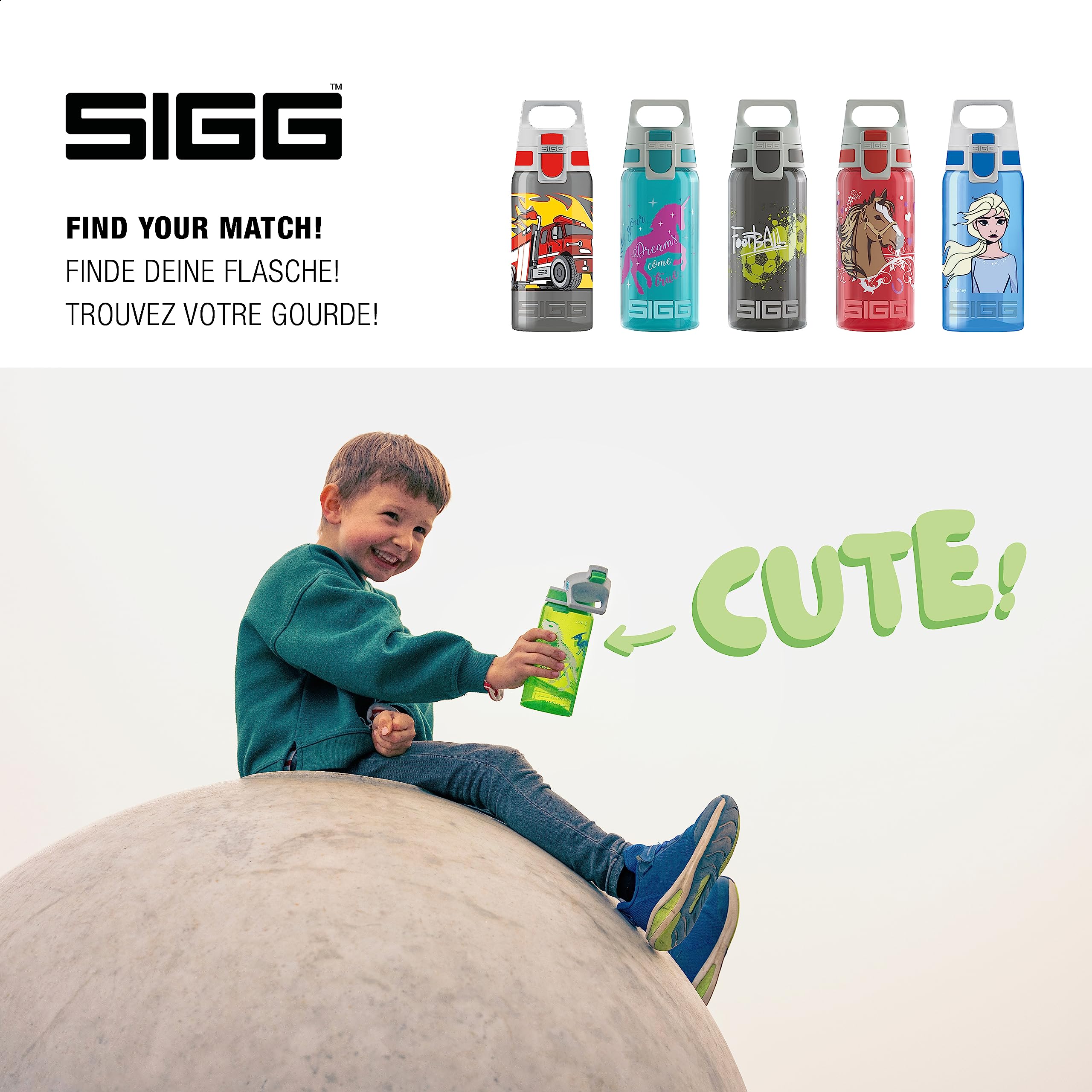 SIGG Viva One Drinkfles Voor Kids – 0,5 L, Lekvrij, Vaatwasserbestendig, BPA-vrij, Ook Voor Koolzuurhoudende Drankjes