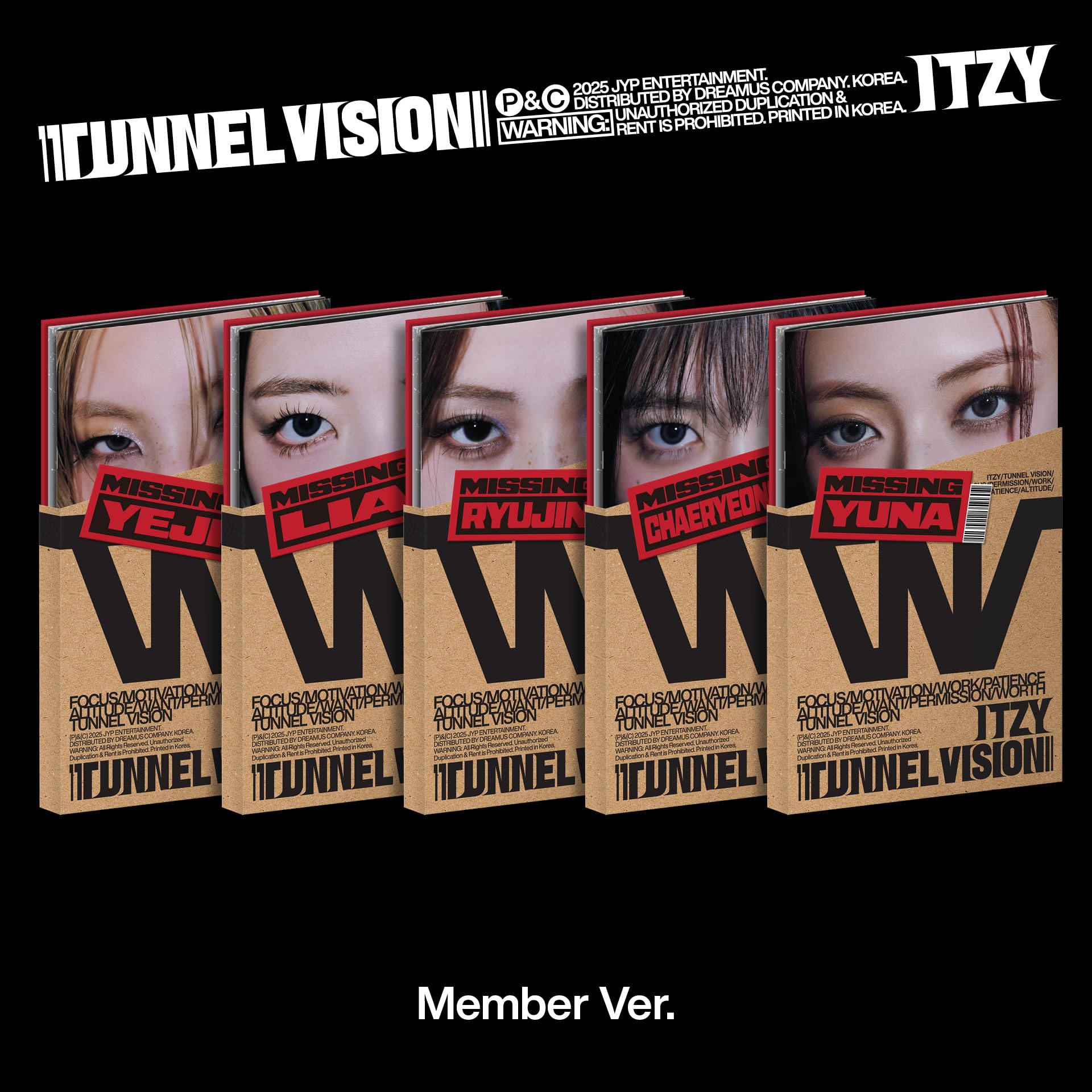 Amazon.co.jp: ITZY [TUNNEL VISION] (Member Ver.)（韓国盤）【正規