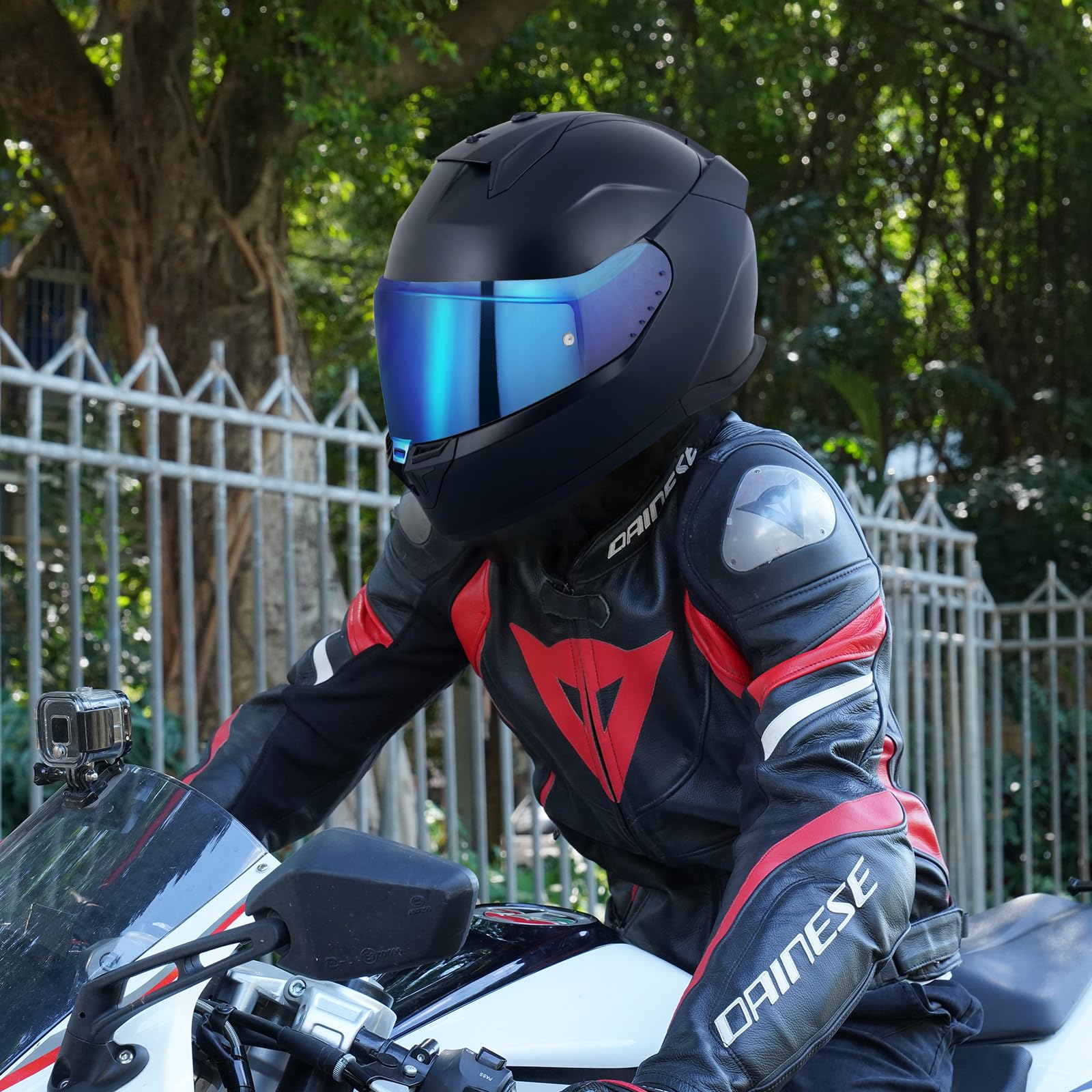 Helmvisier für Shark SKWAL i3/RIDILL 2/ D-SKWAL 3, Motorradhelm Visier,UV Schutz Helmvisier,Motorrad Windschutz Helm Objektiv Visier.Motorradhelm Visier Ersatz (Chrome Blue)