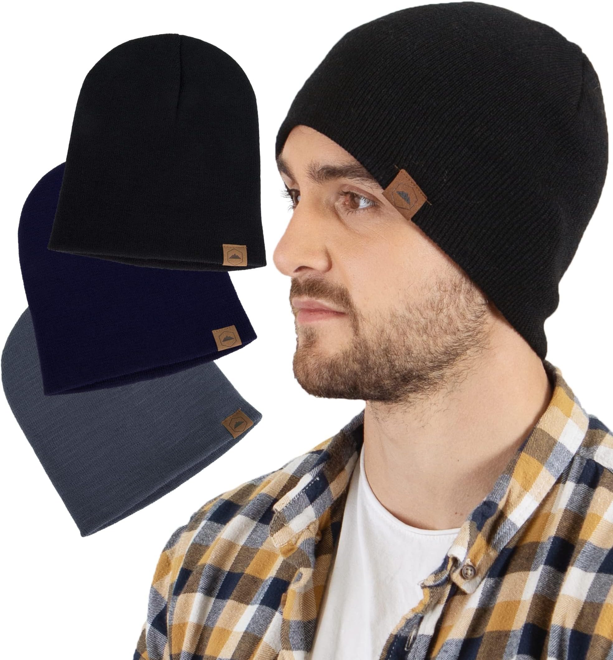 Tough Headwear ベーシックビーニー マルチパック (ブラック+ダークグレー+ネイビーブルー)