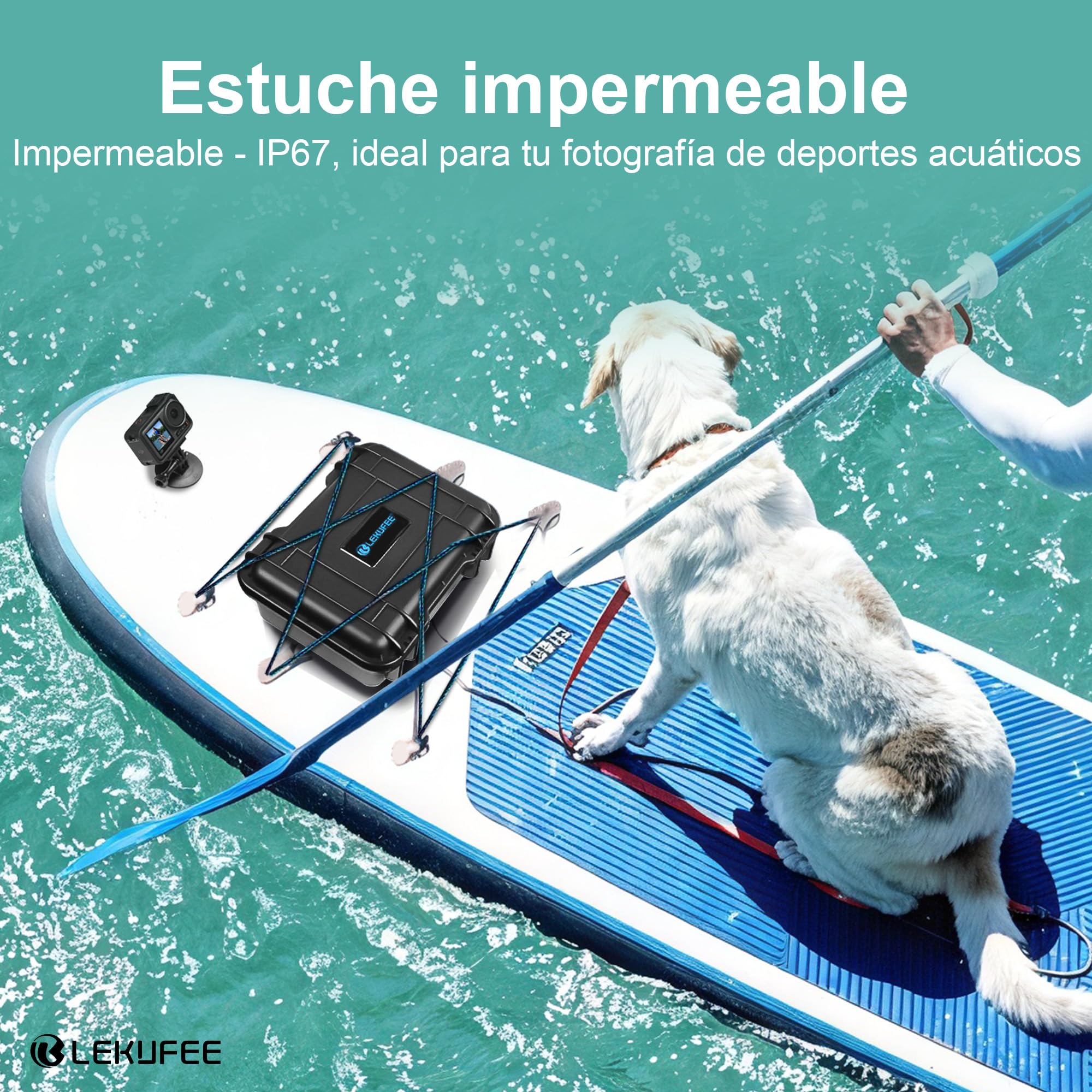 LEKUFEE Estuche Rígido Impermeable para dji Osmo Action 6/5 Pro/4/3,Pack Estándar,Pack Aventura,Pack Esencial y Accesorios (Solo Maleta)