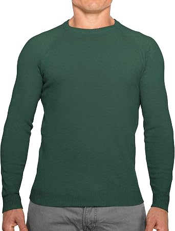 CC Perfect Slim Fit Crewneck Sweaters for Men | Lightweight Breathable Mens Sweater | Soft Fitted Pullover for Men