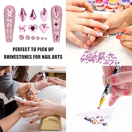 Miniatura 6 de Enenes Lápiz de cera para juego de pintura de diamantes, 10 bolígrafos de cera, 5 bandejas de clasificación, 2 pinzas, aplicador de diamantes de