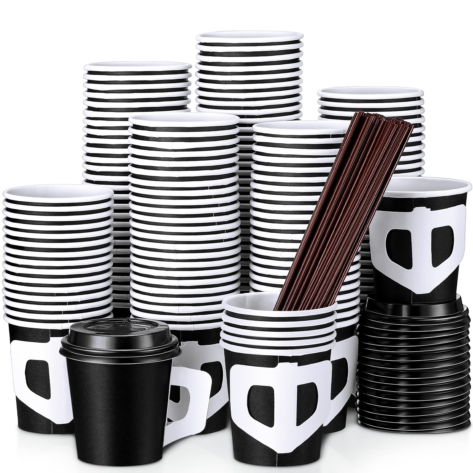 Buy 300 Pcs 4oz Disposable Espresso Coffee Paper Cup with Handle