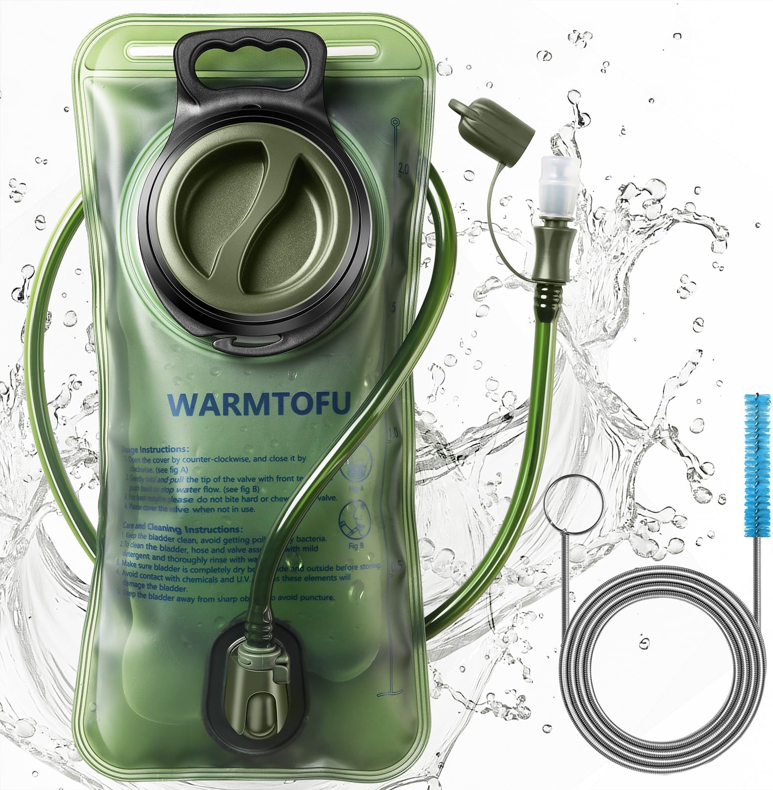 Hydration Bladder, 3rd Generation Water Bladder for Hiking Backpack, Upgrade Leak-Proof Water Reservoir, BPA-Free, 2 Liter Capacity, Premium Water Pouch, Easy To Carry for Biking, Running, Skiing