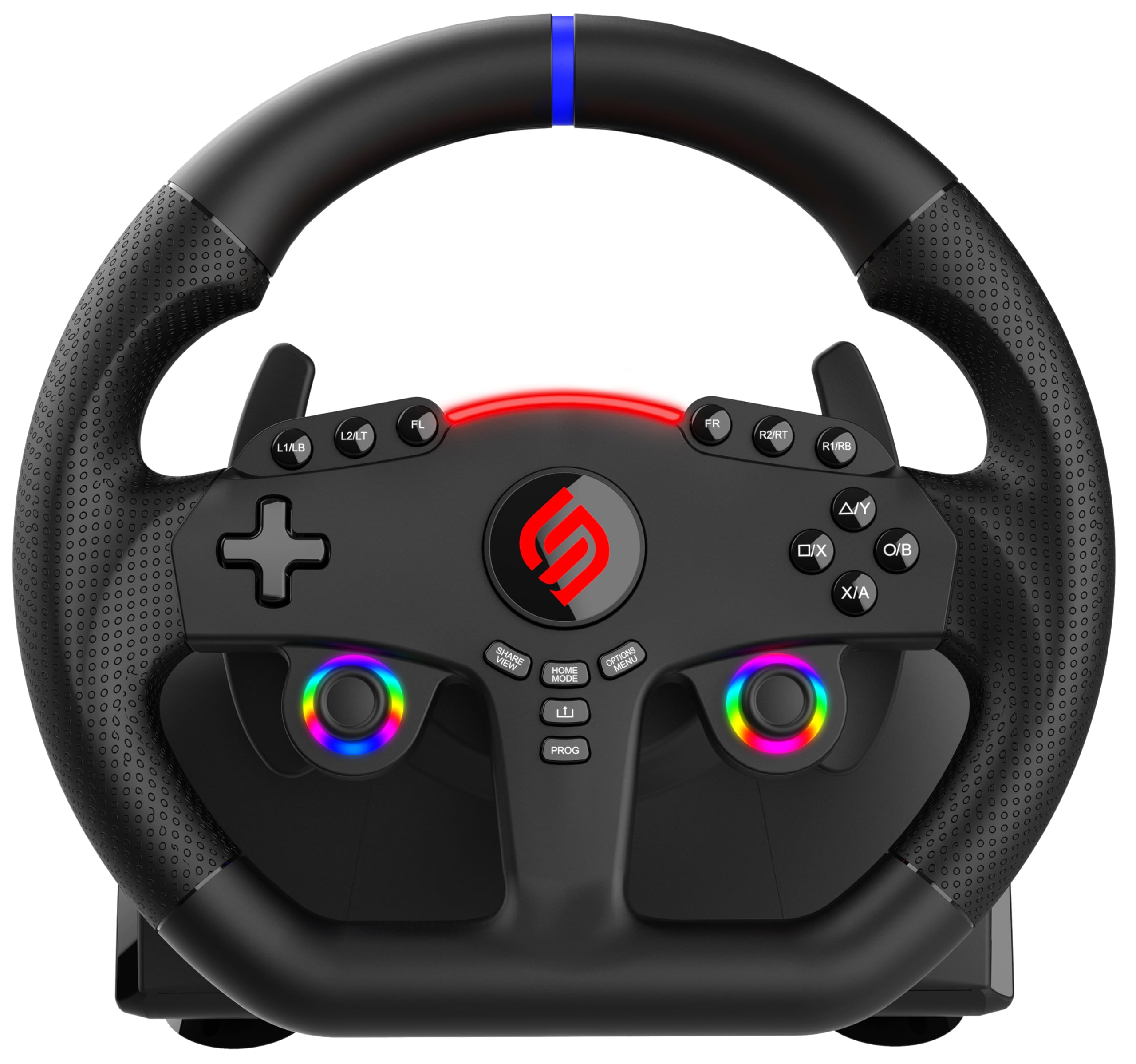 Subsonic - Volante Superdrive 270 GT5 - Volante PS5 LED con Doble Palanca, Rotación de 270°, con Pedales y Levas. Compatible con PS5 y PC - Negro