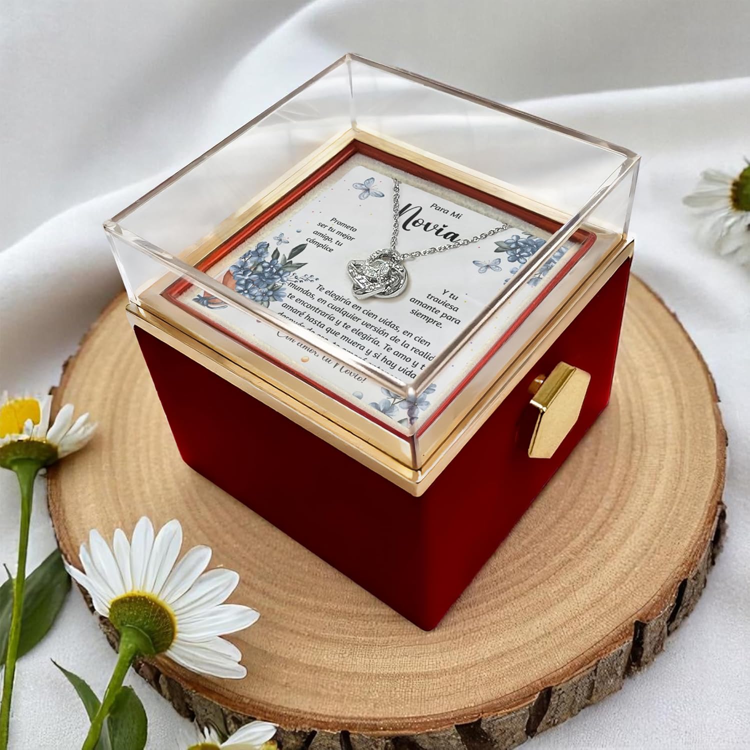 Rosa Eterna Para Regalo Novia, Regalo Para Mujeres Navidad, Regalos Para Aniversario De Pareja, Regalos Para Graduados 2025 Mujer, Collar Plata 925 Para Mujer, Will You Be My Girlfriend - Image 4