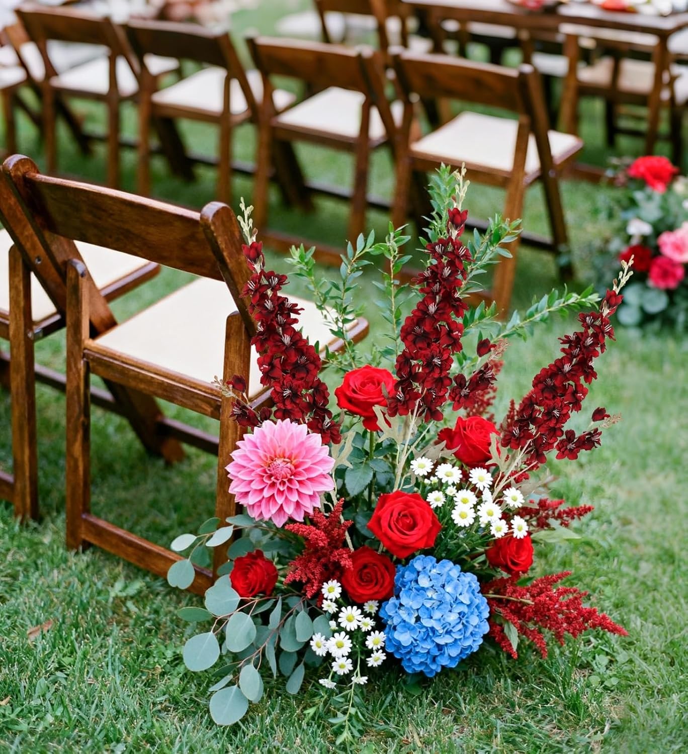 IPOPU Delphinium Flowers Artificial Flowers 6 pcs Burgundy Silk Flowers 33.5 in Long Stem Artificial Delphinium Stem Branch, Fake Flowers Bulk for Home Garden Wedding Arrangement Decoration(Burgundy) - Image 6