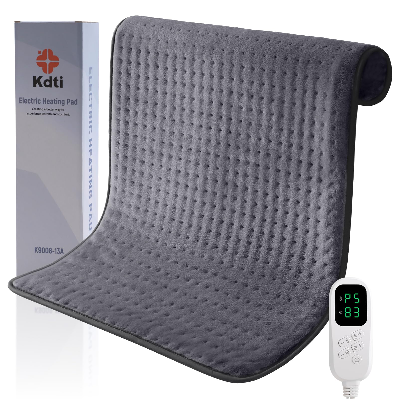 Manta Eléctrica, 60×80CM Almohadilla Térmica Eléctrica con Apagado Automático de 3 Horas y 6 Niveles de Temperatura, Esterilla Electrica para Espalda, Hombro, Lumbar, Lavable a Máquina