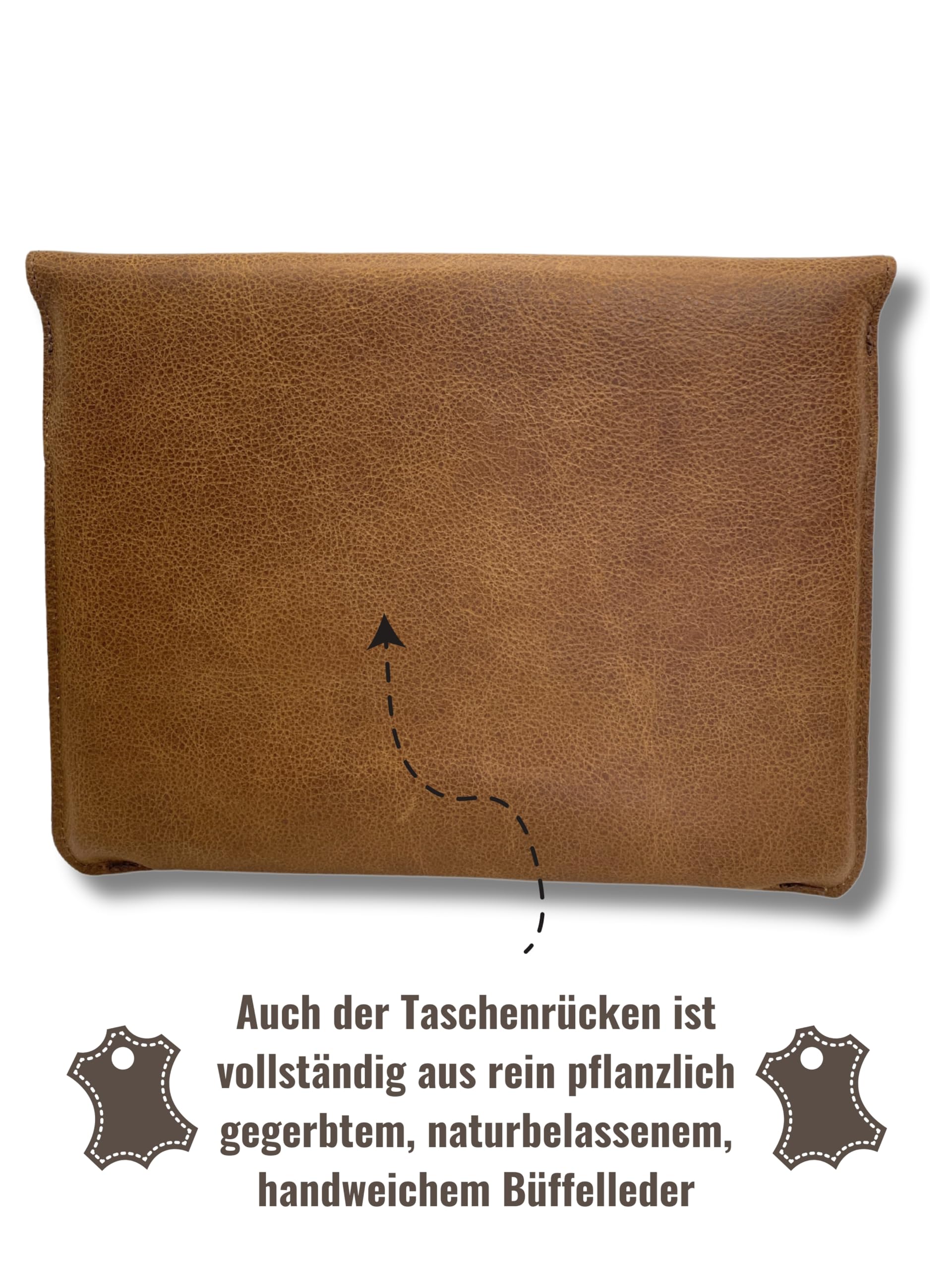 NorthWand Pokrowiec na MacBook Air 15 (M2), Pro 16 (M2), HP & Lenovo 15,6", notebooki 15-16". Etui, etui ze skóry garbowanej roślinnie z wytłoczeniem Signet. Handmade in Germany. Kolor brązowy