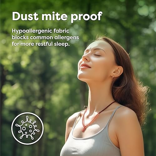 Miniatura 3 de HOSPITOLOGY PRODUCTS Protector de colchón individual de algodón natural hipoalergénico, impermeable, funda ajustable, lavable a máquina, 38 pulgadas