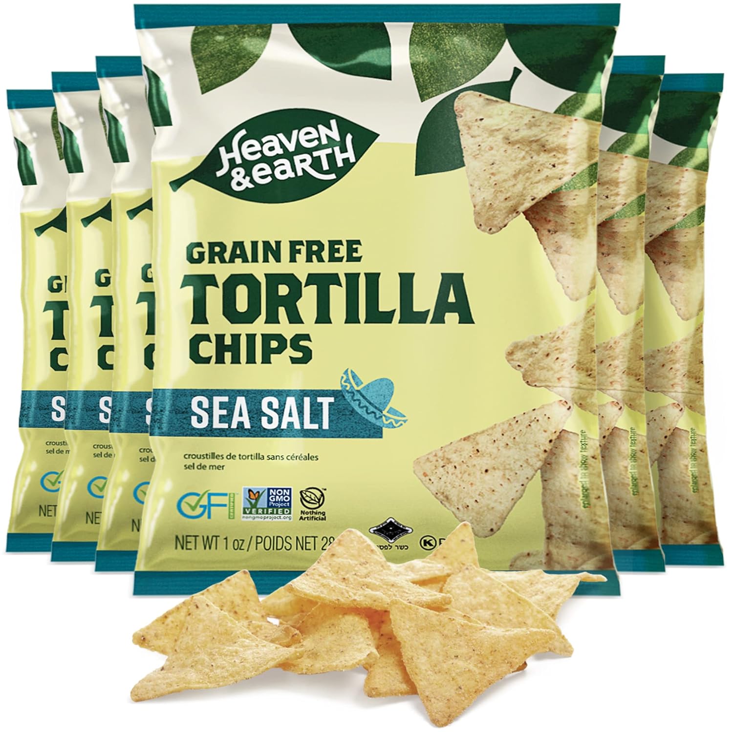 Heaven & Earth Sea Salt Tortilla Chips, Grain Free Tortilla