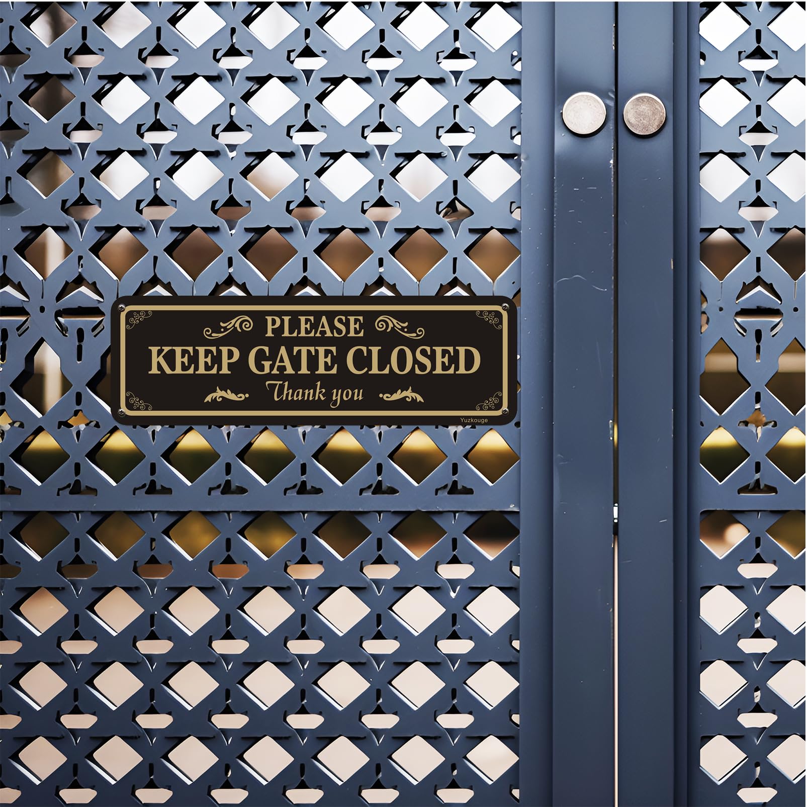 Cartello "Please Keep Gate Closed", confezione da 2, 25,4 x 7,6 cm, in alluminio antiruggine, resistente alle intemperie, resistente allo sbiadimento, facile da montare.