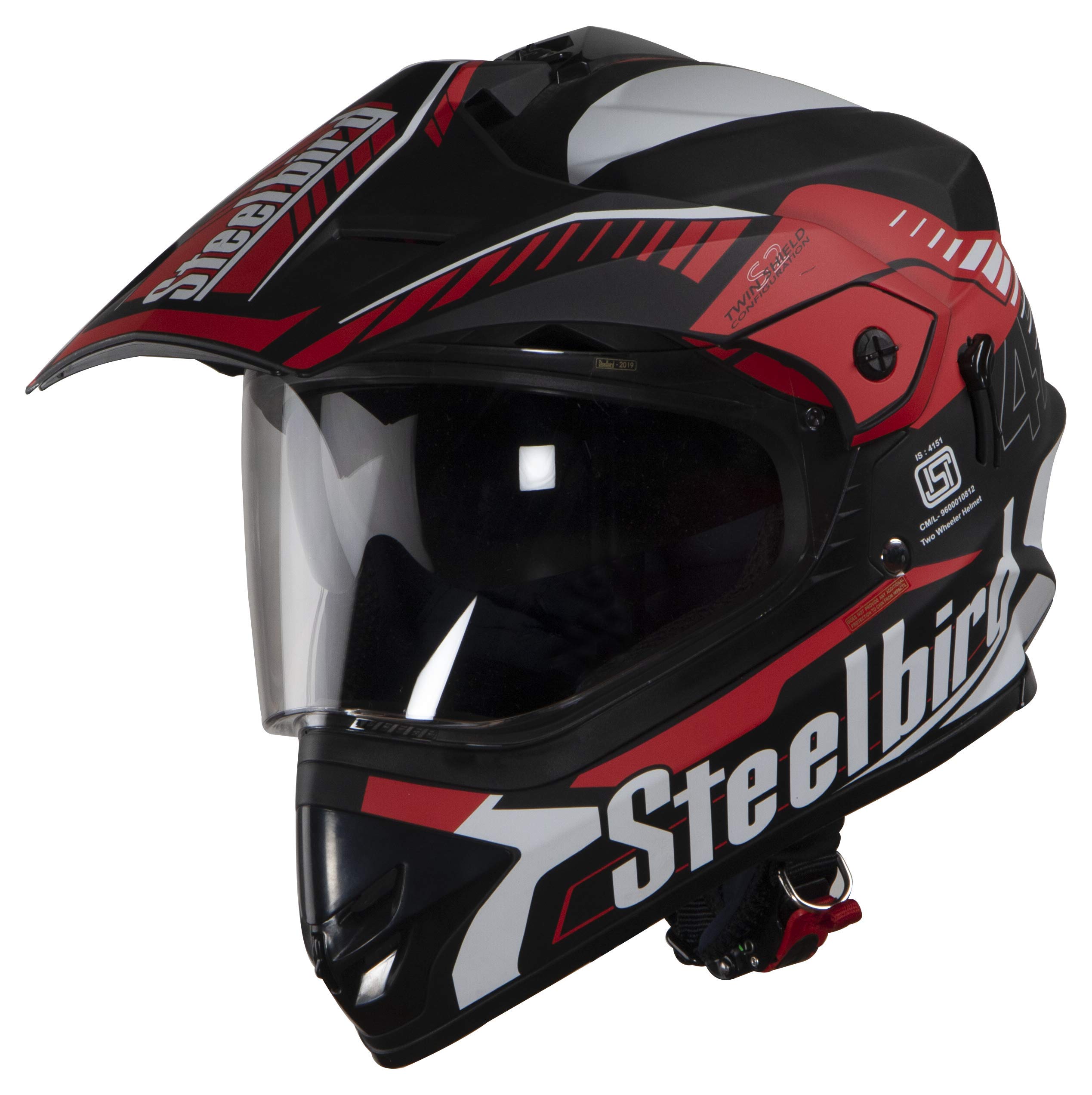 Steelbird Airborne Off Road Motocross Helmet with Double Visor