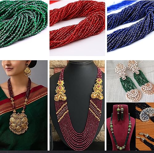 Miniatura 4 de 1900 cuentas de cristal de 0.079 pulgadas, corte diamante, pequeñas 48 cuentas de vidrio hidráulico facetadas para hacer joyas de bricolaje (1-3 H)