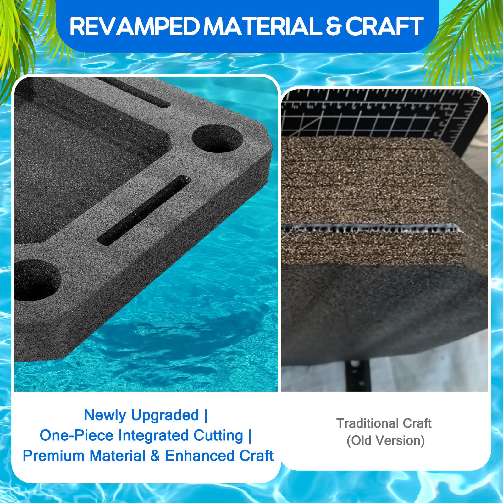 Qinyoung Grande portabevande galleggiante nero galleggiante tavolo vassoio portatile galleggiante vassoio per piscina accessori piscina vasca idromassaggio spiaggia e decorazione per feste