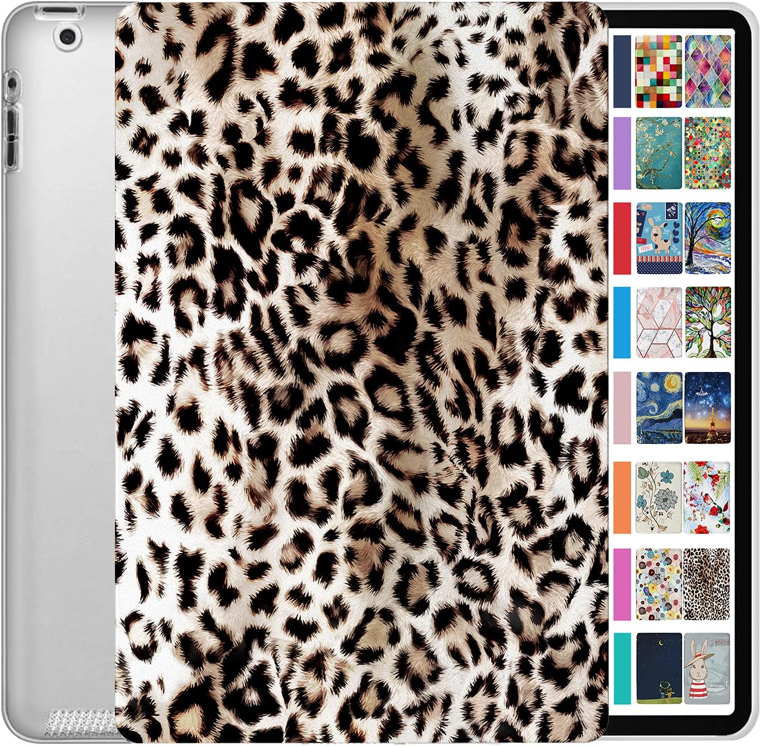 DuraSafe Cases for iPad 9.7 inch Old Model 2 3 4 Gen Printed Case A1458 MD513HN/A A1416 MC705HN/A MD328HN/A MD336HN/A A1395 MC769HN/A MC954HN/A MC960HN/A MC979HN/A A1459 MD514HN/A MD511HN/A - Leopard