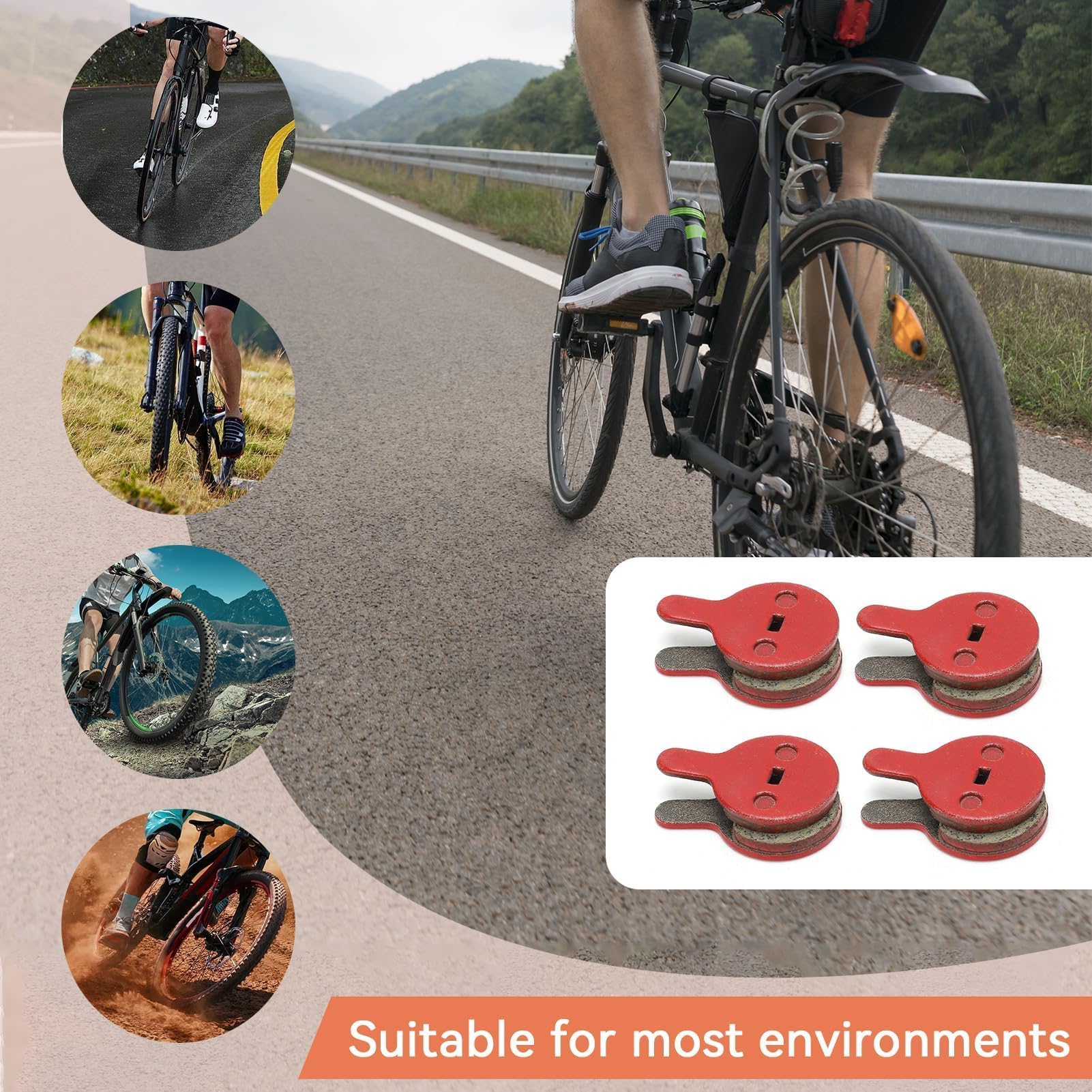 Plaquettes De Frein Semi-métalliques Pour Vélo électrique Et VTT, Faible Bruit, Résine Et Fibre De Cuivre