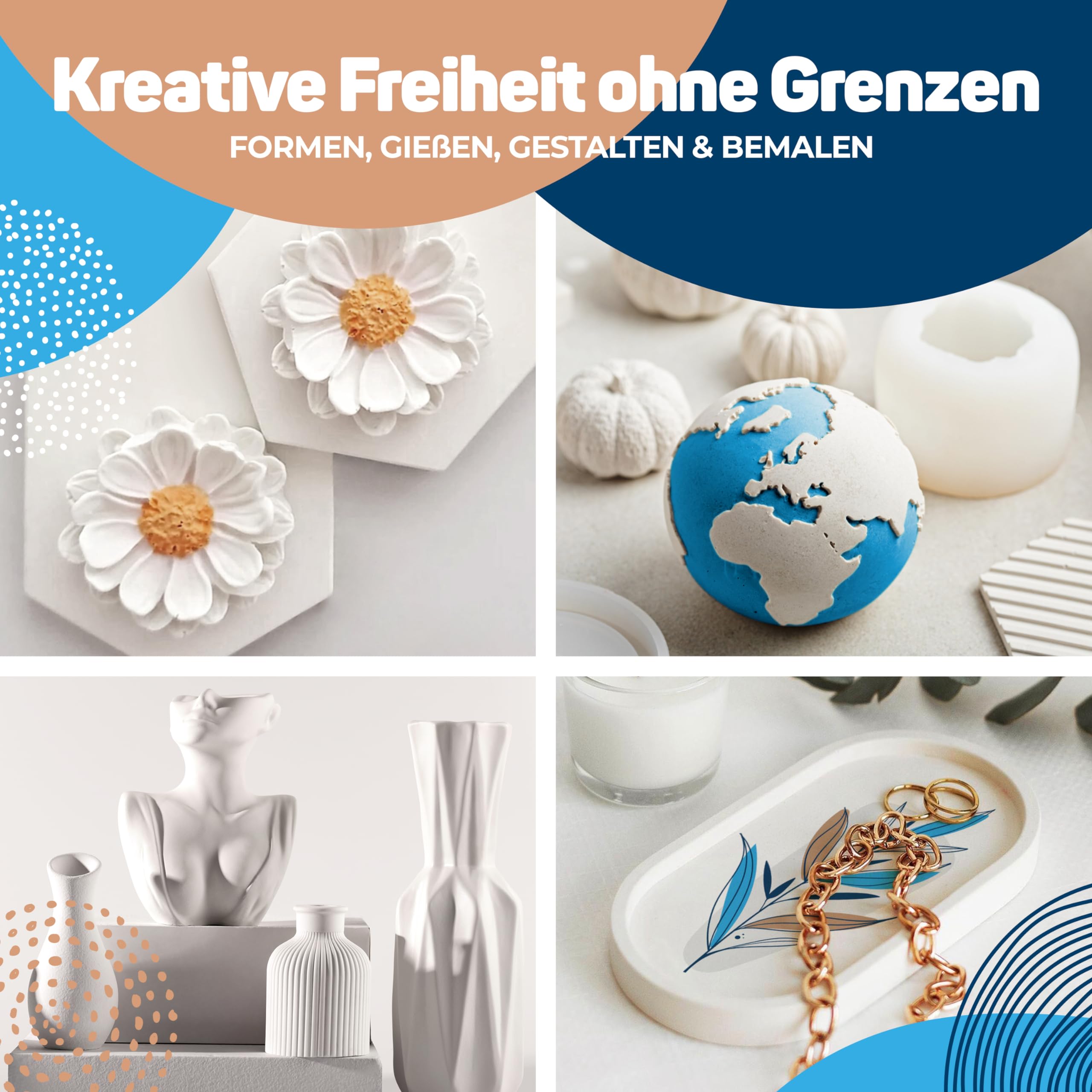 Work'n'life Modellgips aus Alabastergips für Gießen & Modellbau 25 kg | Feiner Modellgips für detailreiche Gussarbeiten mit glatter Oberfläche – einfach anzumischen und vielseitig einsetzbar.
