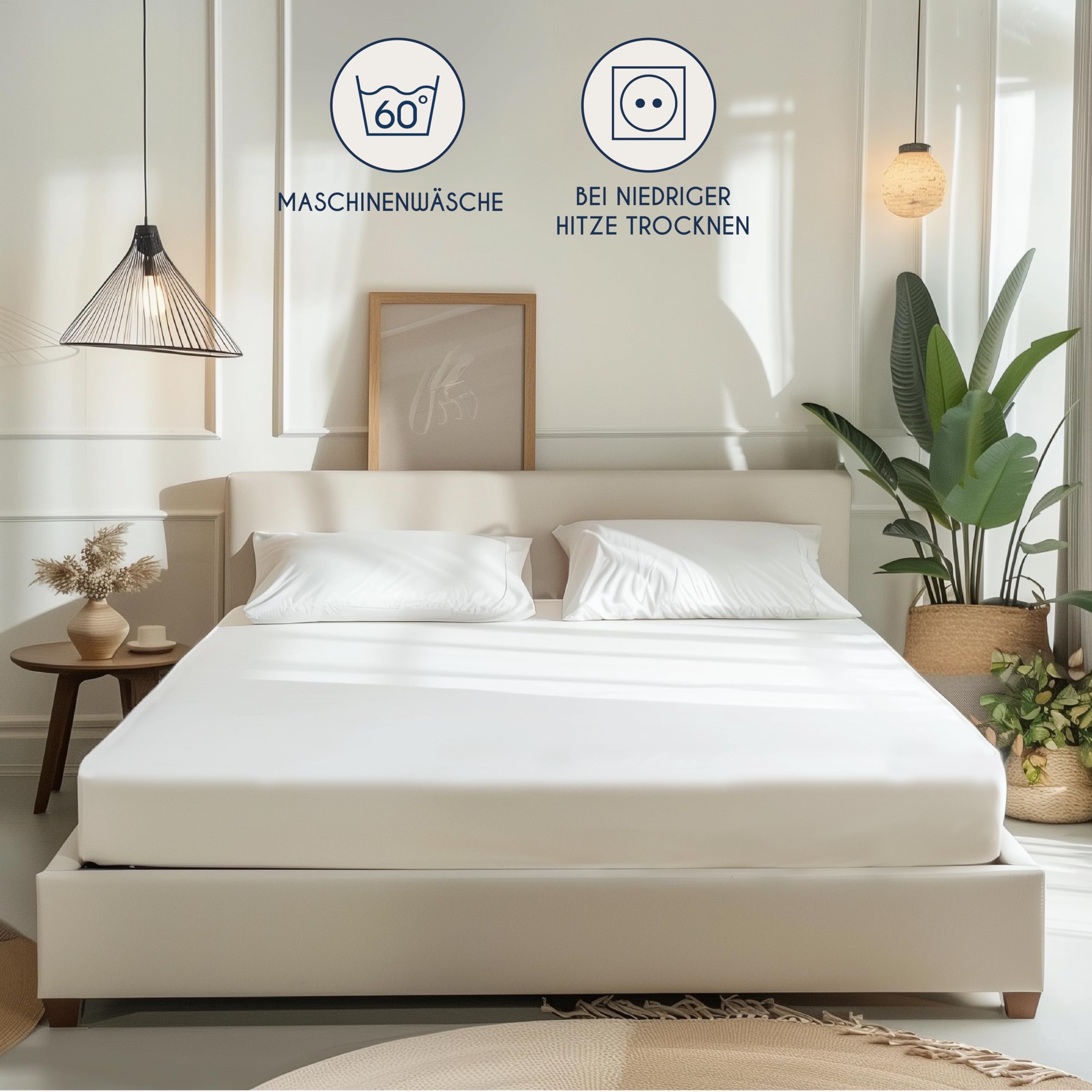 Spannbetttuch 180x200 Cm - Regenschirm Kopfsteinpflaster Design Digitale Kunst