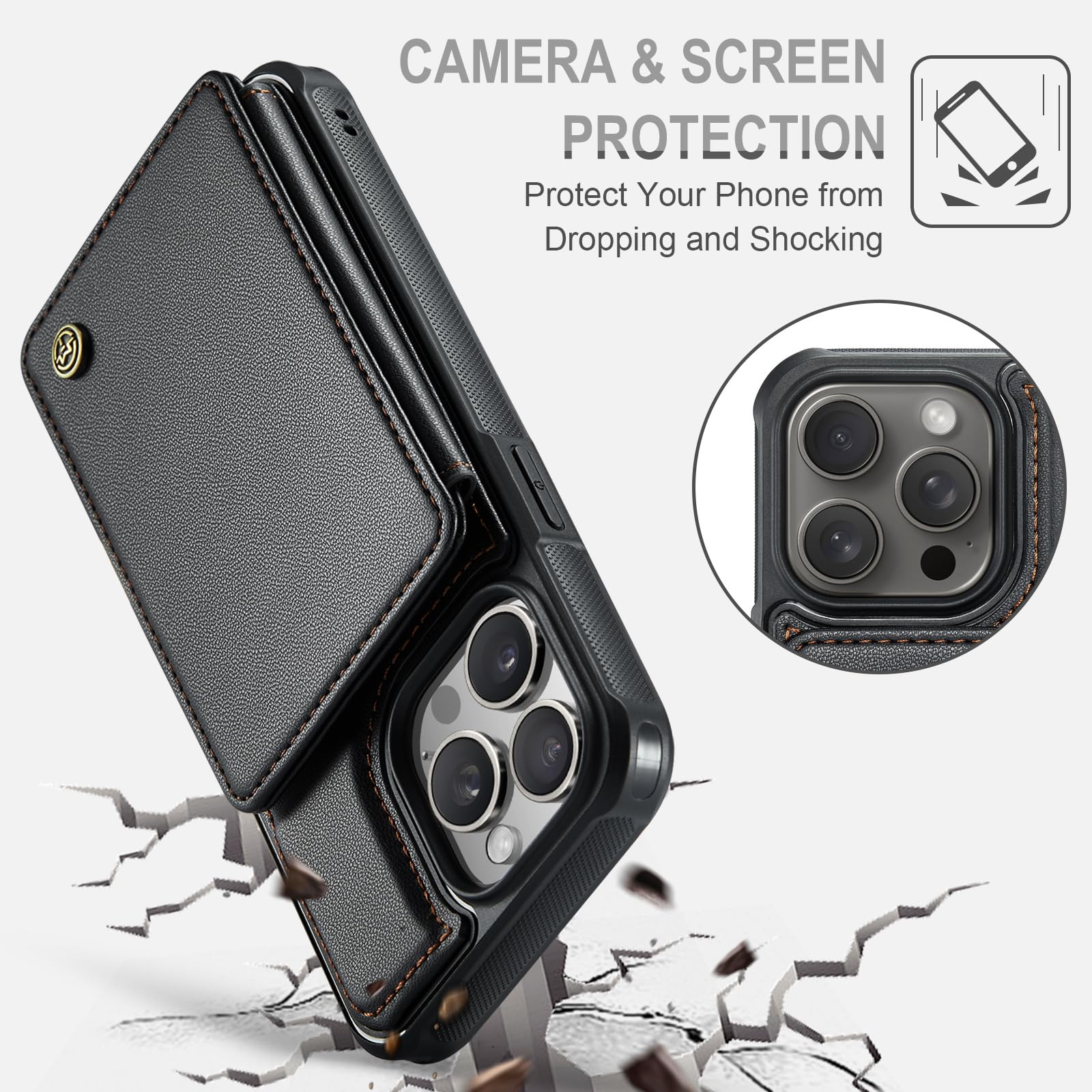 Amazon.com: Vinich for iPhone 15 Pro Max Wallet Case with Card