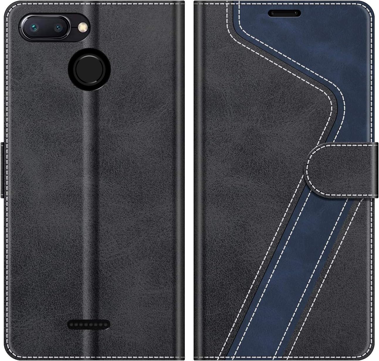 MOBESV Funda para Xiaomi Redmi 6A, Funda Libro Xiaomi Redmi 6, Funda Móvil Xiaomi Redmi 6A Magnético Carcasa para Xiaomi Redmi 6A / Redmi 6 Funda con Tapa, Negro