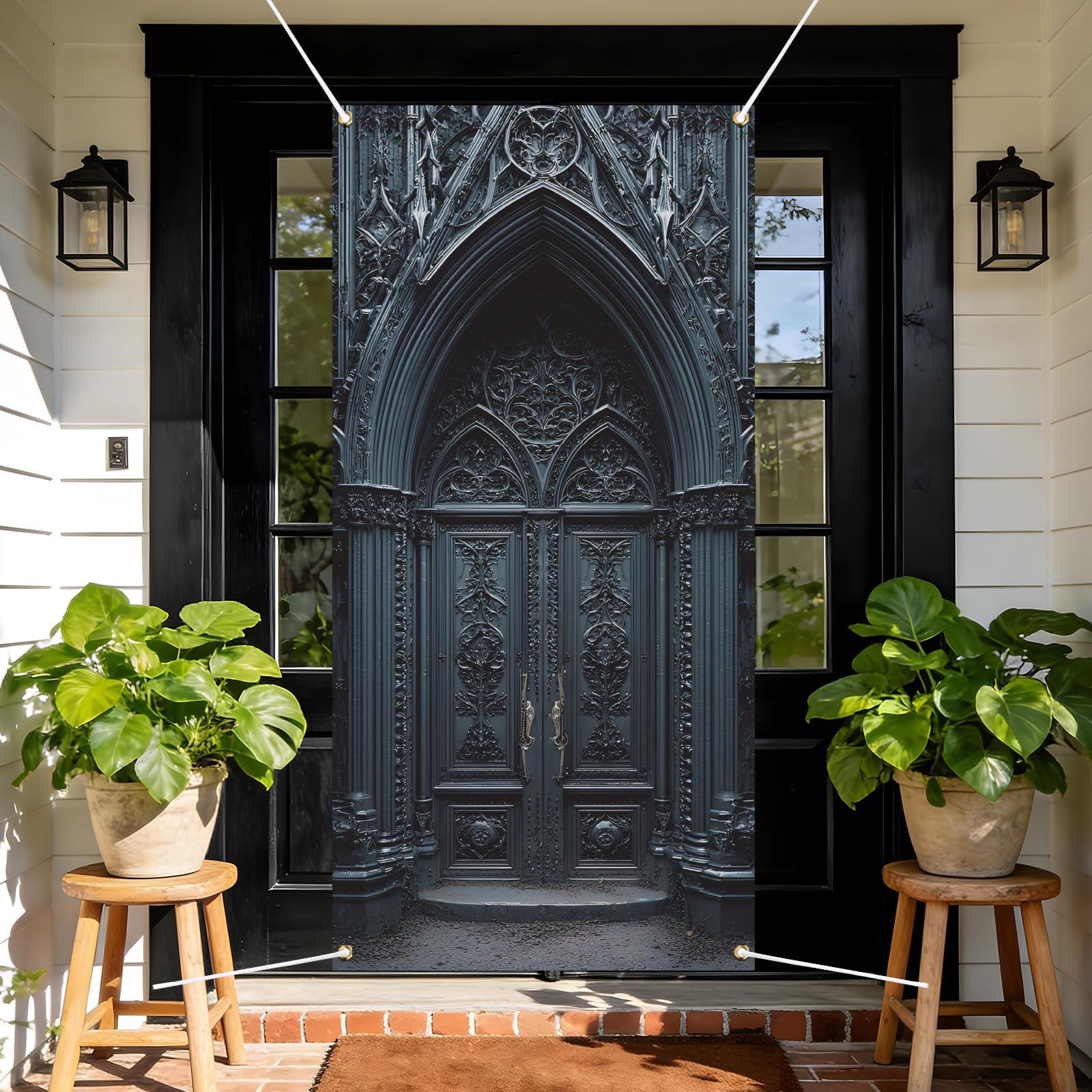 arricraft Polyester Door Cover Banner, Gothic Dark Door