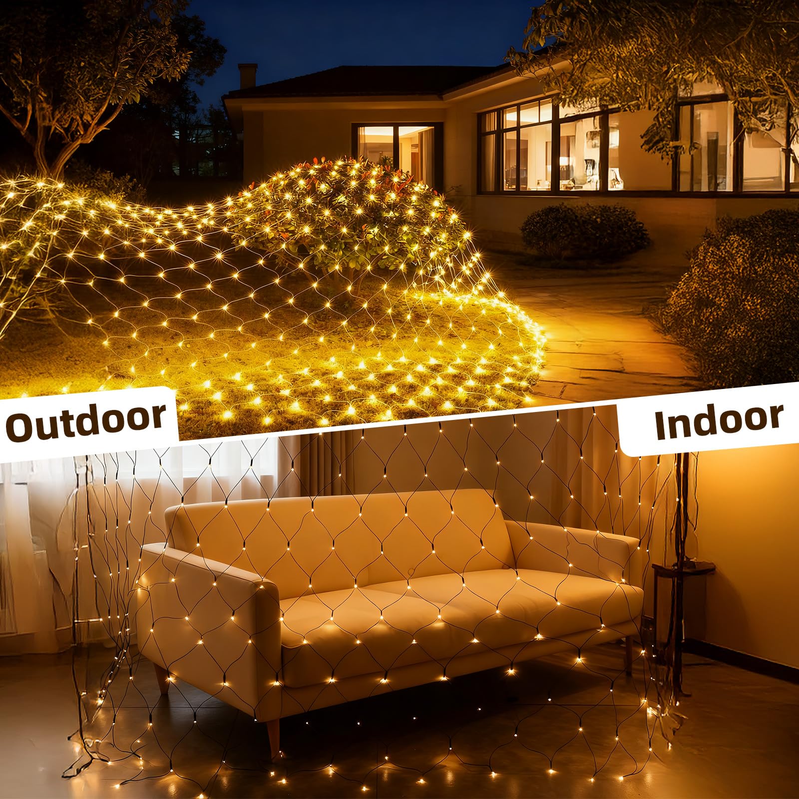 Filet Lumineux LED Extérieur 6x2 M - 500 LEDs RGB, 8 Modes, Minuterie, Mémoire, étanche IP44 - Pour Noël, Jardin, Fête, Balcon