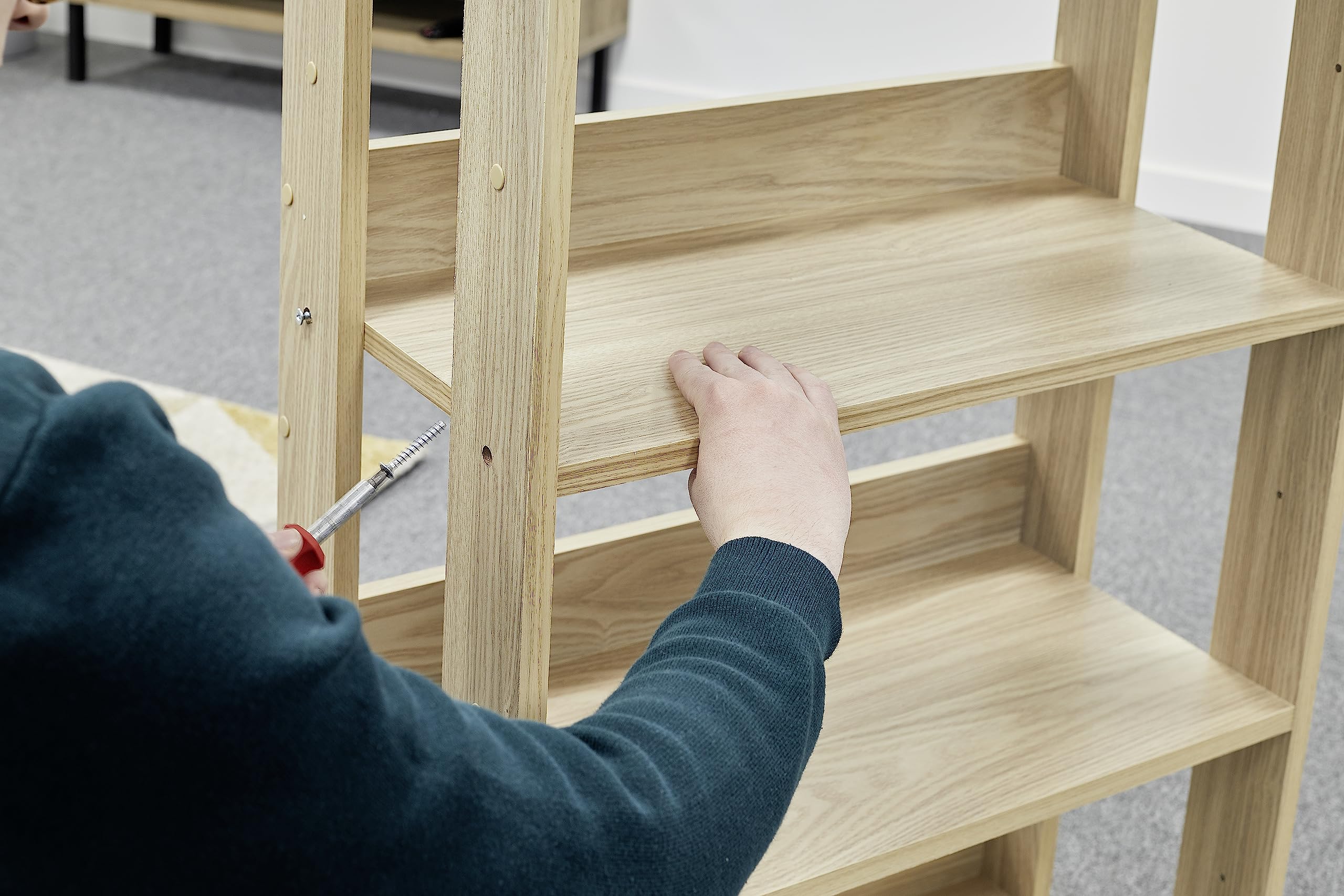 Iris Ohyama, Mobile contenitore/Ripiano portaoggetti/Modulo laterale/Piccolo contenitore, Modulare,Design, Ufficio, Casa - Open Wood Rack - OWR-600 - Marrone chiaro