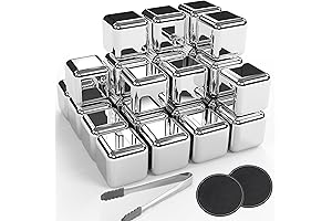 24 Reusable Stainless Steel Metal Ice Cubes - The Perfect Chill for Whiskey and Drinks