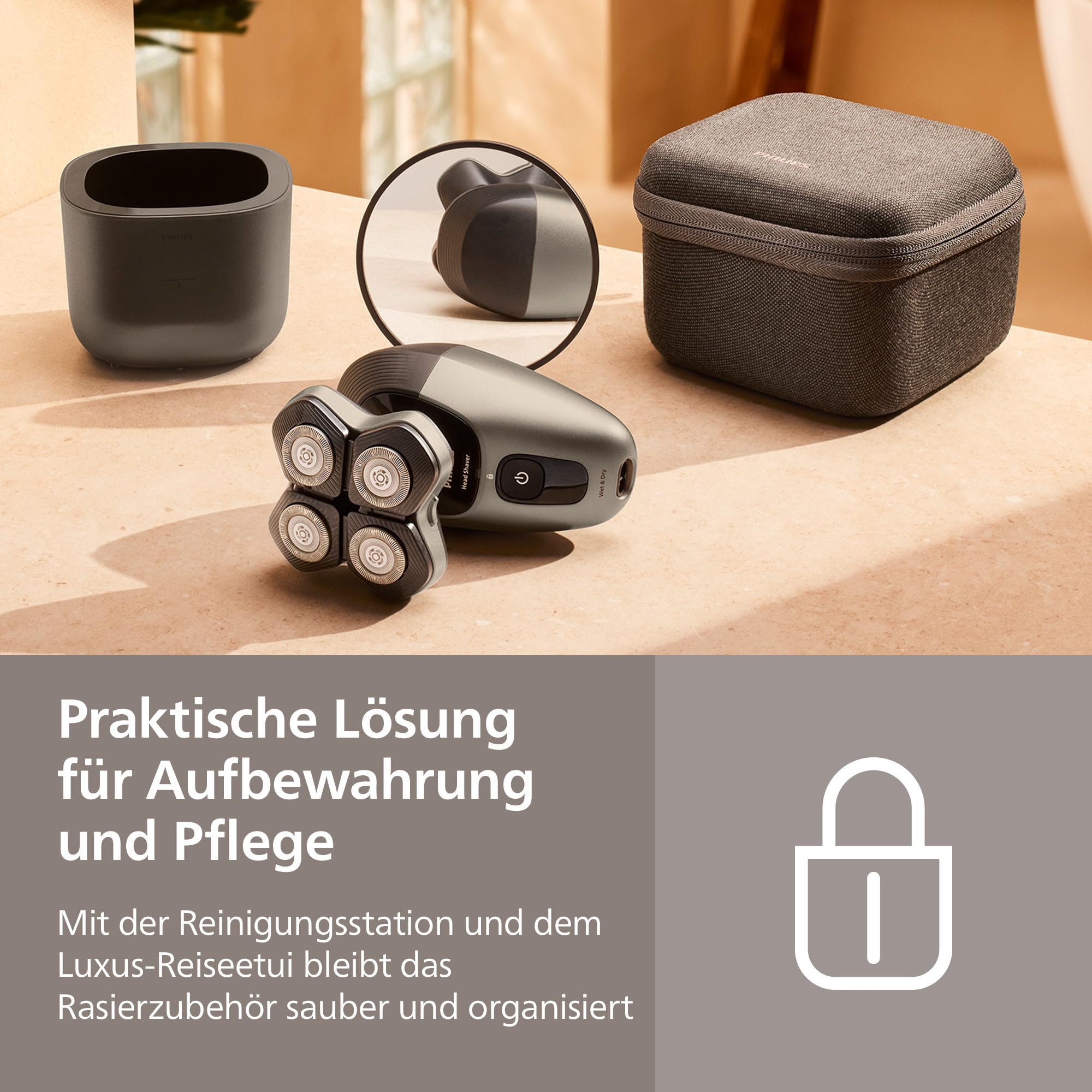 PHILIPS Head Shaver Pro Series 9000 – Glatzenrasierer für Herren und Frauen, elektrischer Rasierer mit flexiblem 360grad-Scherkopf und ComfortCut-Klingen, sanft zur Haut, Modell HS9980/15