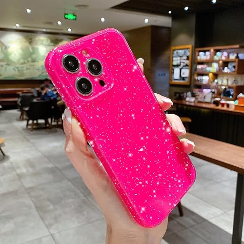 Miniatura 10 de Funda compatible con iPhone 14 Pro Max de 6.7 pulgadas, bonita funda delgada con purpurina, a prueba de golpes, suave, para mujeres y niñas (azul