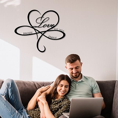 Miniatura 5 de Personalized Infinity Heart Sign-Custom Love Metal Wall Decor-Infinity Symbol Love Metal Sign with Names-Personalized Gift for