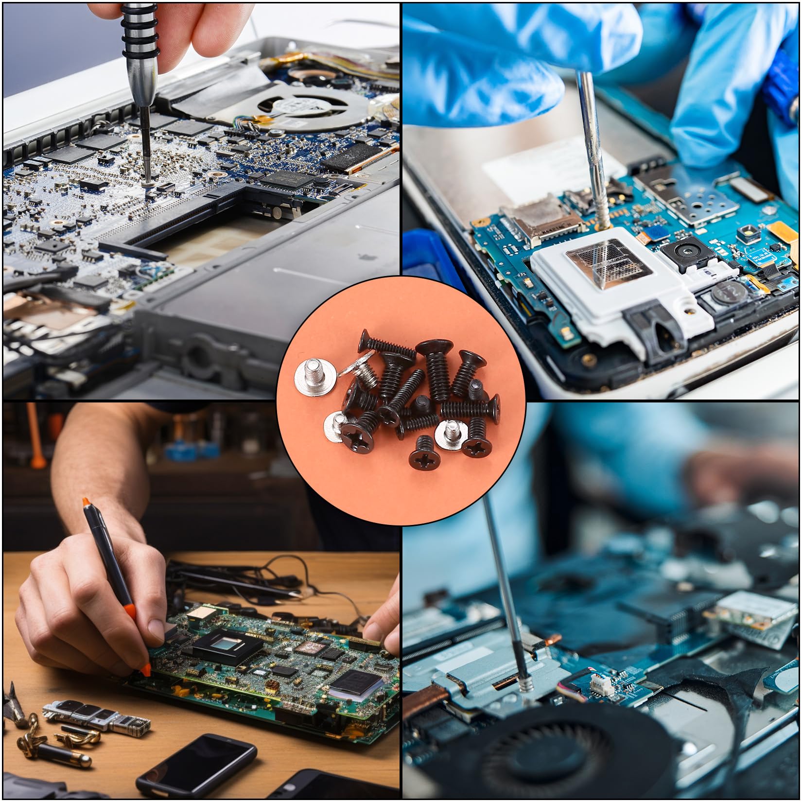 wugongshan Juego de 860 tornillos M2 M2.5 M3 pequeños, surtido de tornillos, micro tornillos de reparación, tornillos de cabeza avellanada para ordenador HDD M.2 SSD portátil PC