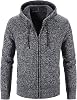SUWBMHWE Sweatshirts for Men, Mens Winter Sweater Jacket Long Sleeve Plus Fleece Hooded Diamond Sweater Fashion Cardigan