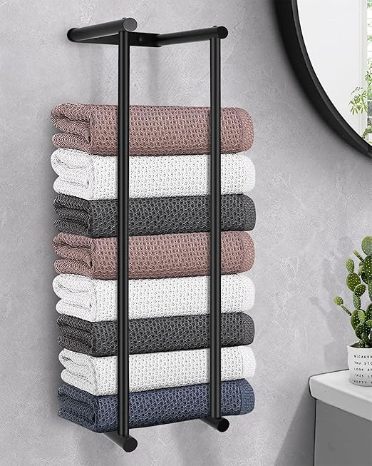 LIVEHITOP Towel Rack Wall Mounted, Towel Storage 75cm Stainless Steel